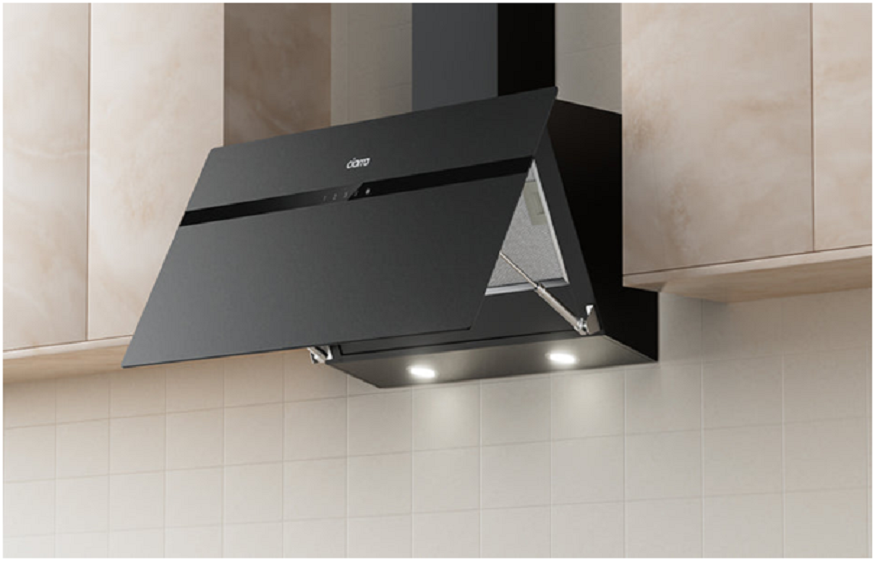 angled cooker hood